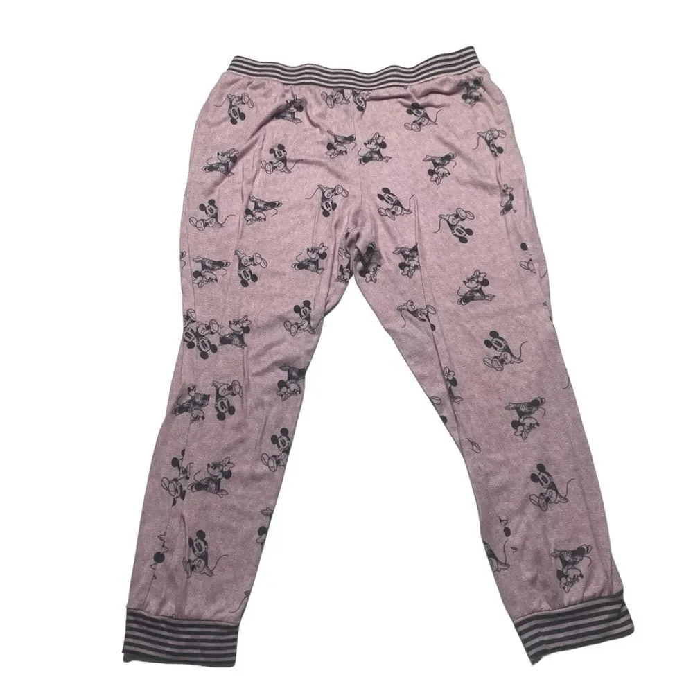 Disney Pajama Loungewear Set Mickey Minnie Mouse Soft Pink Women’s Sz XL - Picture 6 of 16
